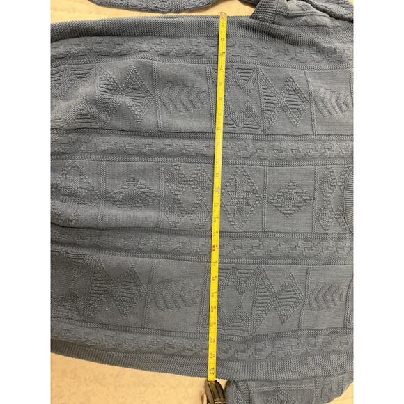 Vintage Blue JanTzen Sweater Size XL with Pattern Made In USA - Picture 6 of 8